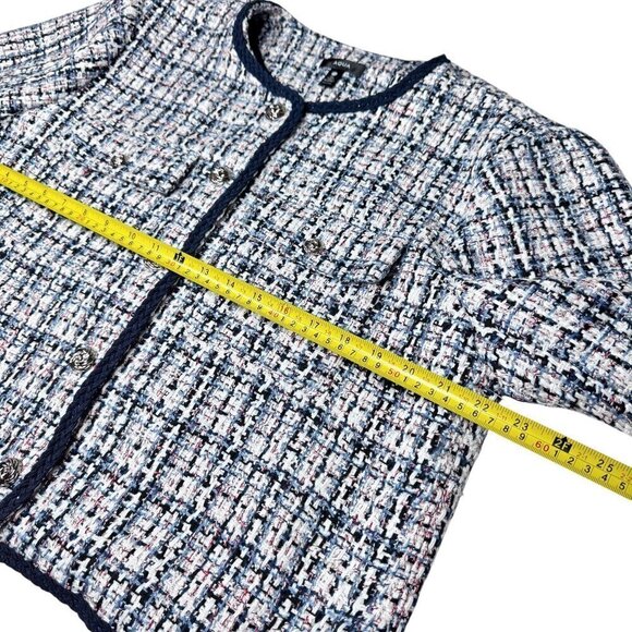 NWOT AQUA Tweed BlazerJacket Sz.XXL Navy Blue White Career Professional Classic - Picture 9 of 14